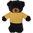 thumbnail image 1 of Made by Aliens Personalized Floppy Black Bear-with Tee- Stuffed Animal Plush Toy-Custom Text on Shirt-Perfect Gift for Valentine Day- Graduation Day- Birthday 8 inches (Yellow), 1 of 1