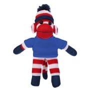 Made by Aliens 10 Inch Patriot Sock Monkey with Tee Plush Stuffed Animal Personalized Gift - Custom Text on Shirt - Great Present for Mothers Day, Valentine, Graduation, Birthday Royal-Blue