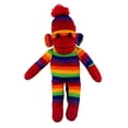 thumbnail image 1 of Made By Aliens Personalized Floppy Original Rainbow Base Sock Monkey Stuffed Animal Plush Toy-Perfect Gift For Valentine Day, Graduation Day, Birthday, 16 inches, 1 of 1