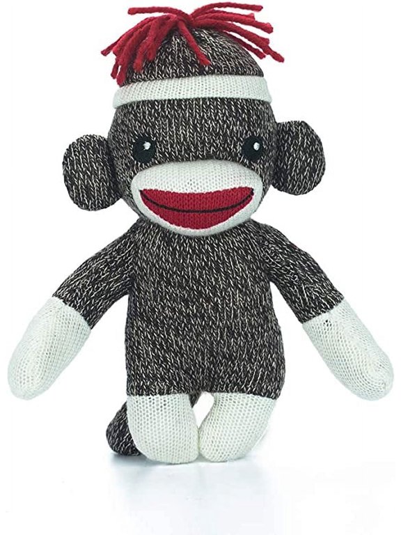 Personalized Floppy Original Sock Monkey Stuffed Animal Plush Toy -Perfect Gift for Kids- Babies- Teens- Girls and Boys 6 Inches (Brown)