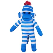Made By Aliens Personalized Floppy Original Sock Monkey Stuffed Animal Plush Toy-Perfect Gift For Valentine Day, Graduation Day, Birthday, 16 inches Blue