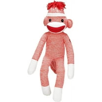 Made by Aliens Adorable Orange Sock Monkey, The Original Traditional Hand Knitted Stuffed Animal Toy Gift-for Kids, Babies, Teens, Girls and Boys Baby Doll Present Puppet 20 Inches