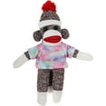 thumbnail image 1 of Made by Aliens Personalized Floppy Original Sock Monkey with Tee Stuffed Animal Plush Toy- Custom Text on Shirt- Perfect Gift for Valentine Day- Graduation Day- Birthday- 10 inches (Tyedye), 1 of 1