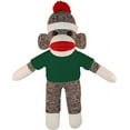 thumbnail image 1 of Made by Aliens Personalized Floppy Original Sock Monkey with Tee Stuffed Animal Plush Toy- Custom Text on Shirt- Perfect Gift for Valentine Day- Graduation Day- Birthday- 10 inches (Forest-Green), 1 of 1
