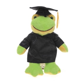 Made by Aliens Personalized Frog Stuffed Animal Plush Toy Perfect Gift for Graduation Name or Your School Logo on Gown, Best for Any Grad School Kids 12 Inches