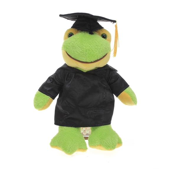 Made by Aliens Personalized Frog Stuffed Animal Plush Toy – Perfect Gift for Graduation Name or Your School Logo on Gown, Best for Any Grad School Kids 12 Inches