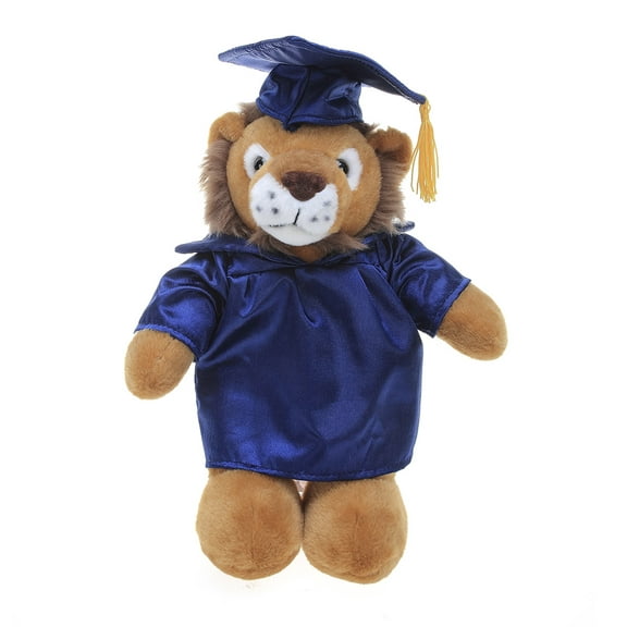 Made by Aliens Personalized Lion Stuffed Animal Plush Toy Perfect Gift for Graduation Name or Your School Logo on Gown, Best for Any Grad School Kids 12 Inches