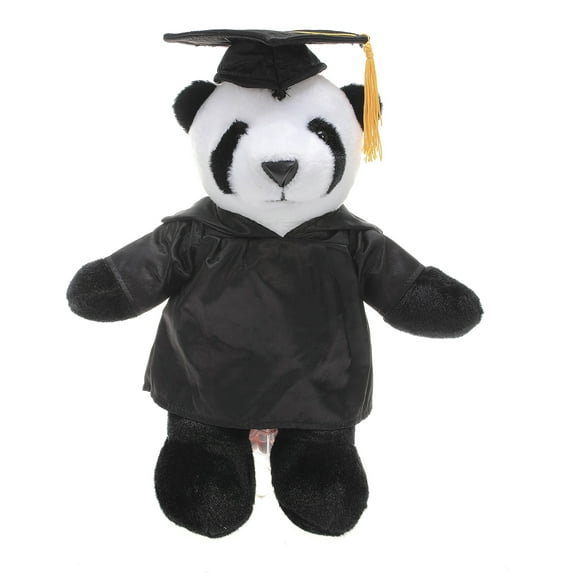 Made by Aliens Personalized Panda Stuffed Animal Plush Toy Perfect Gift for Graduation Name or Your School Logo on Gown, Best for Any Grad School Kids 12 Inches