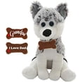thumbnail image 1 of Made by Aliens Personalized Pawpal Dog -Stuffed Animal Plush Toy-Custom Text on Bone-Perfect Gift for Valentine day- Graduation day- Birthday- 7 inches (Husky), 1 of 2
