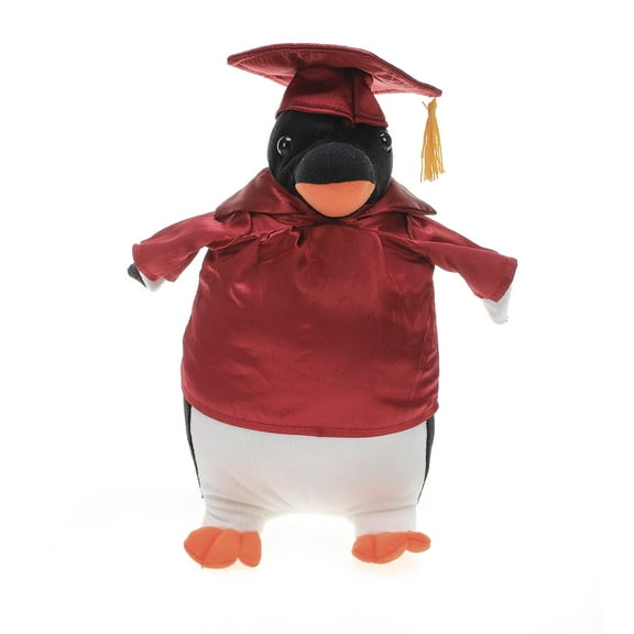 Made by Aliens Personalized Penguin Stuffed Animal Plush Toy Perfect Gift for Graduation Name or Your School Logo on Gown, Best for Any Grad School Kids 12 Inches