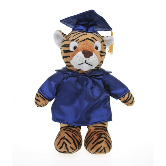 Made by Aliens Personalized Tiger Stuffed Animal Plush Toy  Perfect Gift for Graduation Name or Your School Logo on Gown, Best for Any Grad School Kids 12 Inches