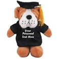 thumbnail image 1 of Made by Aliens Plush Stuffed Animal Toys 12 Inches Present Gifts for Graduation Day, Personalized Text, Name or Your School Logo on Gown, Best for Any Grad School Kids (Graduation Bulldog Black Gown), 1 of 2