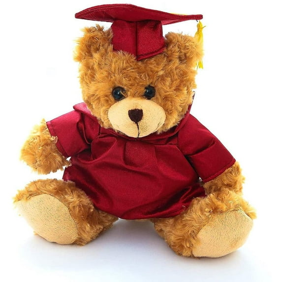 Made by Aliens Plush Stuffed Animal Toys 12 Inches Present Gifts for Graduation Day, Personalized Text, Name or Your School Logo on Gown, Best for Any Grad School Kids (Maroon Gown)