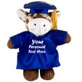 thumbnail image 1 of Made by Aliens Plush Stuffed Animal Toys 8 Inches Present Gifts for Graduation Day, Personalized Text, Name or Your School Logo on Gown, Best for Any Grad School Kids (Graduation Giraffe Blue Gown), 1 of 2