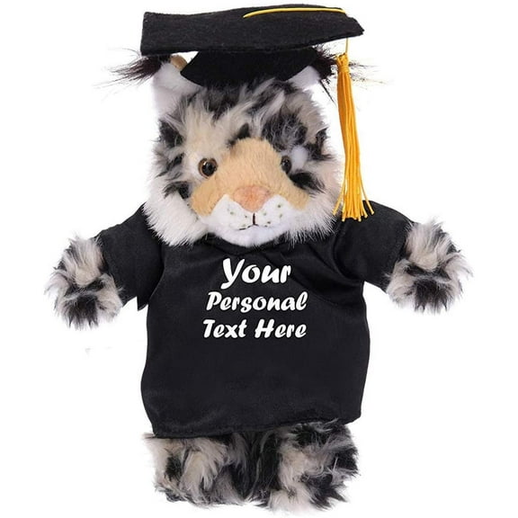 Made by Aliens Plush Stuffed Animal Toys 8 Inches Present Gifts for Graduation Day, Personalized Text, Name or Your School Logo on Gown, Best for Any Grad School Kids