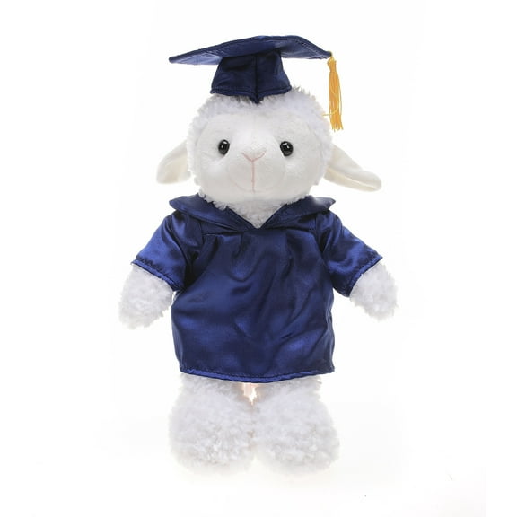 Made by Aliens Sheep Plush Stuffed Animal Toys Present Gifts for Graduation Day, Personalized Text, Name or Your School Logo on Gown, Best for Any Grad School Kids 12 Inches