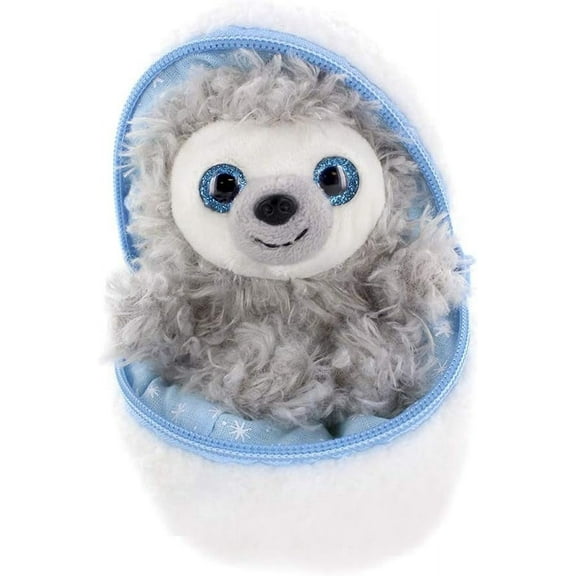 Made By Aliens Snowball Zip up Surprise Egg Stuffed Animal – 6 inch – Cute and Soft Plush Toy Assortment for Friends Family All Ages – Spring Easter Birthday Christmas (Sloth)