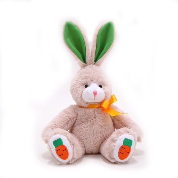 Made by Aliens Spring Easter Carrot Bunny Sitting Stuffed Animal – Plush Bunny Toy Cute Huggable Rabbit – Perfect Gift for kids & Adults on Easter – 10-inch