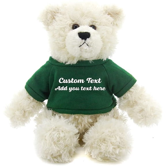 Made By Alien’s Cream Brandon Teddy Bear 12 Inch, Stuffed Animal Personalized Gift-for Mother’s Day, Valentine, Graduation, Birthday (Forest Green)