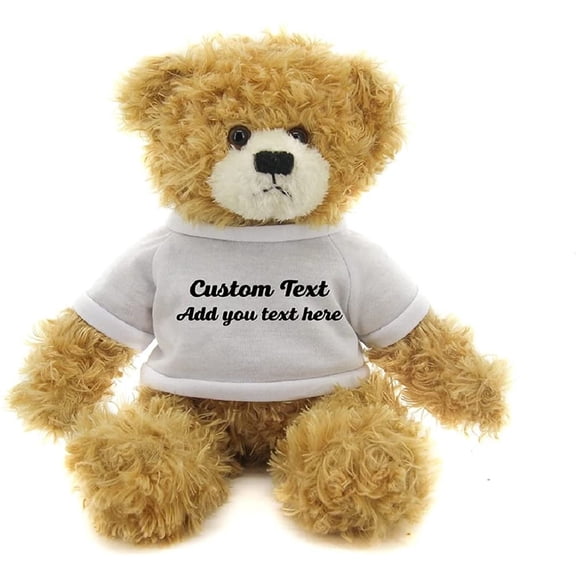 Made By Alien’s Realistic Stuffed Animals Soft Plush Toy- 12 Inch Personalized Gift for Birthday, Valentine’s day (Beige Teddy Bear White Shirt)