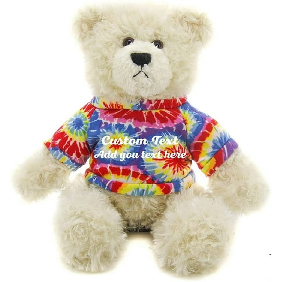 Made By Alien’s Cream Brandon Teddy Bear 12 Inch, Stuffed Animal Personalized Gift-for Mother’s Day, Valentine, Graduation, Birthday(Tie-dye)