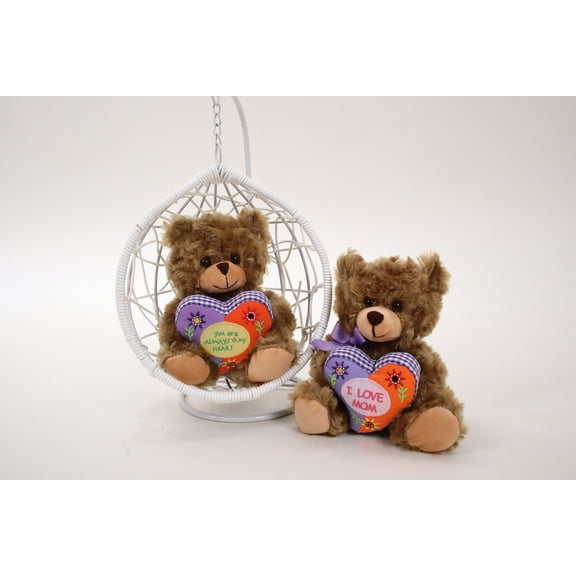 Made By Aliens Mocha Sitting Bear 6" I love Mom Best Gift For Mothers Day