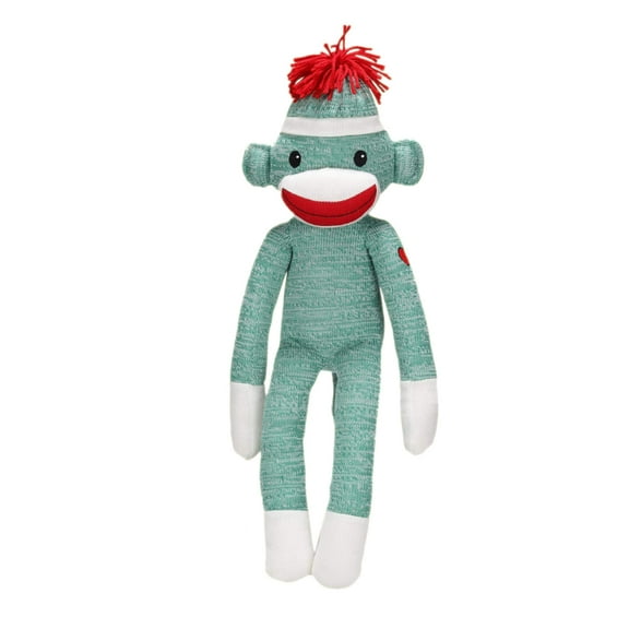 Made By Aliens Personalized Floppy Original Sock Monkey Stuffed Animal Plush Toy- Perfect Gift For Mother Day-Valentine Day- Graduation Day- Birthday, 40 inches (Green)