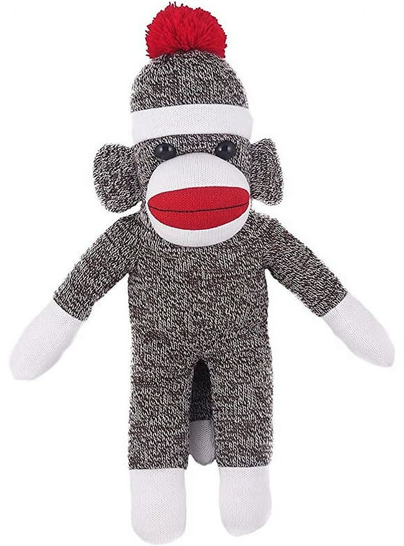 Made By Aliens Personalized Floppy Original Sock Monkey Stuffed Animal Plush Toy- Perfect Gift For Valentine Day, Graduation Day, Birthday, 10 inches