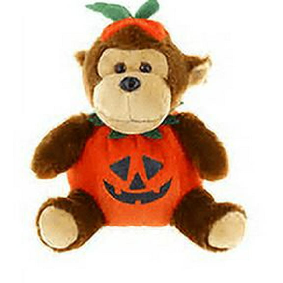 Made By Aliens Plush Halloween Teddy Bear with Pumpkin - Soft Toy, Home Decor - Gifts for Kids & Toddler Baby - 9 Inches (Halloween Monkey)