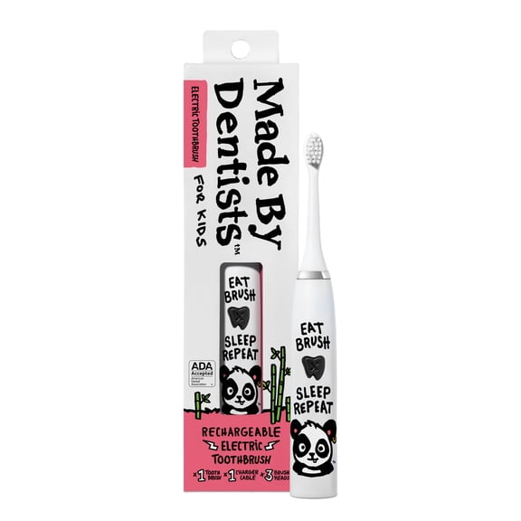 Made by Dentists Kids' Panda Electric Toothbrush with 3 Brush Heads, Rechargeable, Ages 3+