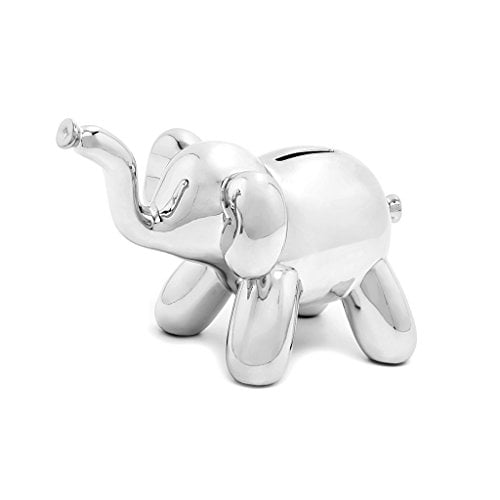 Made By Humans Balloon Money Bank Baby Elephant Unique Piggy Bank Gift For Cool Kids And Adults Silver