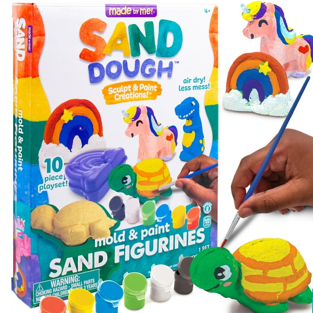 Made By Me Create Your Own Sand Dough Sculpt & Paint Figurines Kit