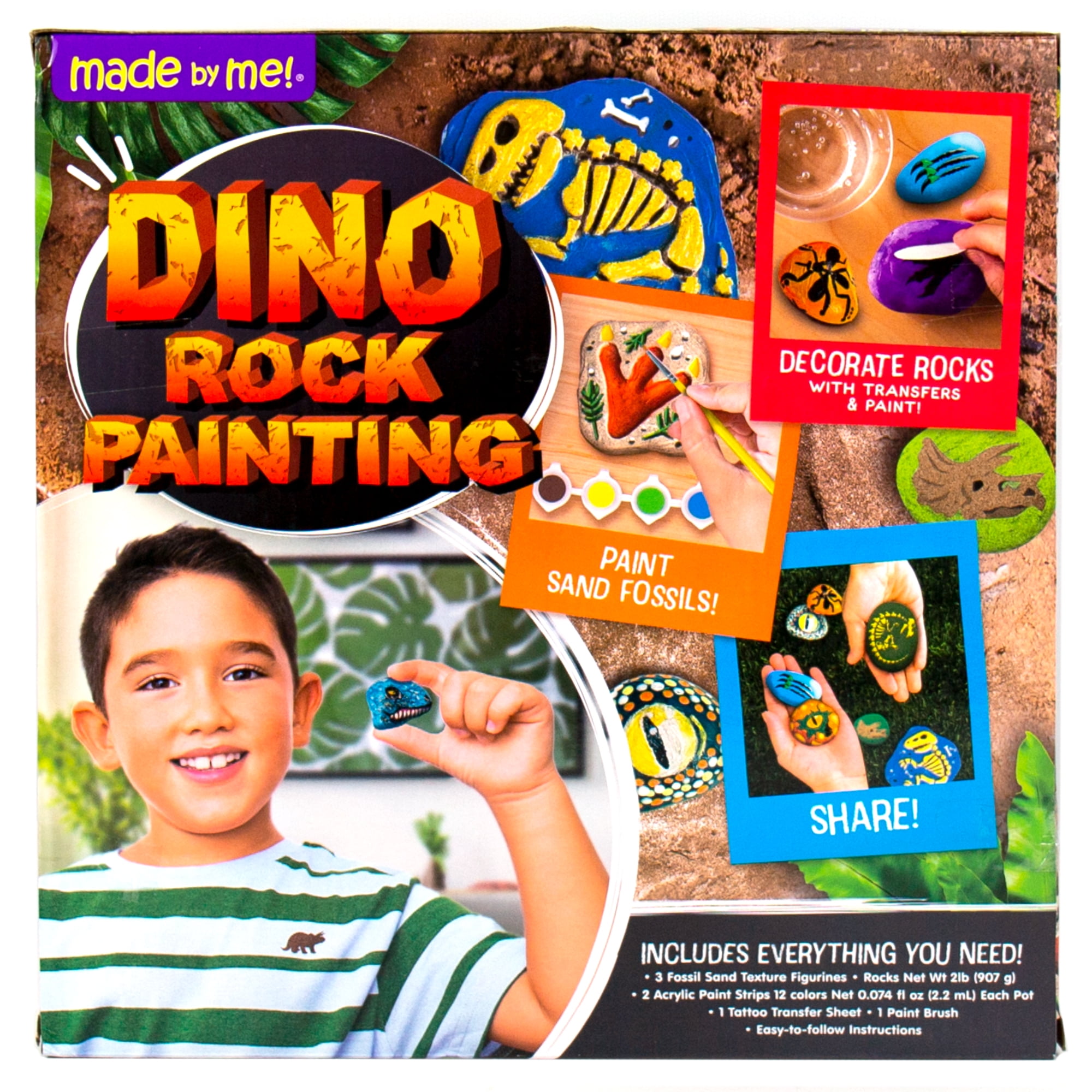  Kids Paint Set 55pcs Acrylic Paint Set with Rock Painting Set &  Dinosaur Painting Kit for Kids Crafts & Kids Arts Set, Include 24 Washable  Paints Tabletop Easel Art Smock Paint