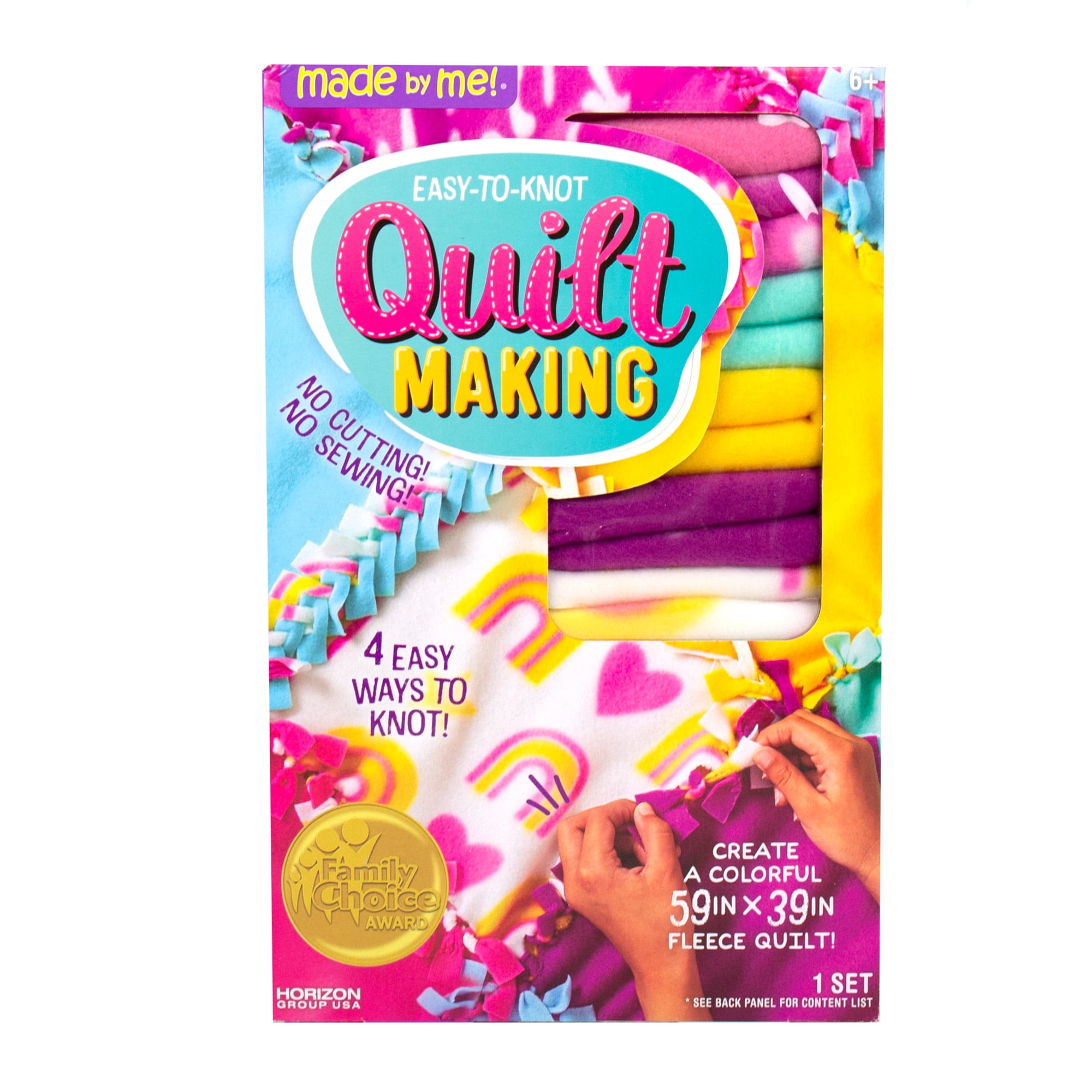 Made by Me Easy-to-Knot Quilt Making Kit, Colorful D.I.Y. Quilt, 6+