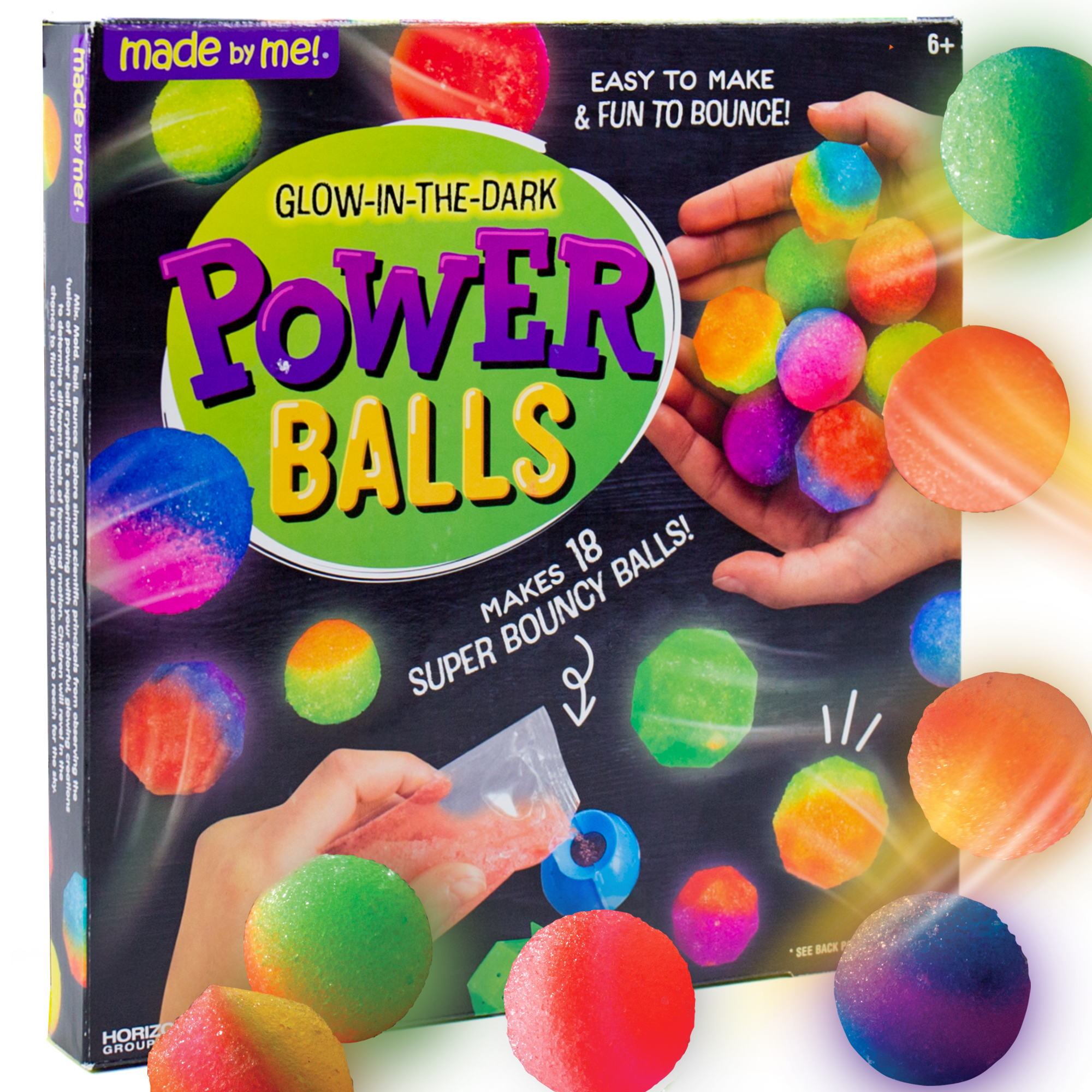 Made By Me Glow-in-the-Dark Power Balls Craft Kit, Child, Ages 6+ - image 1 of 6