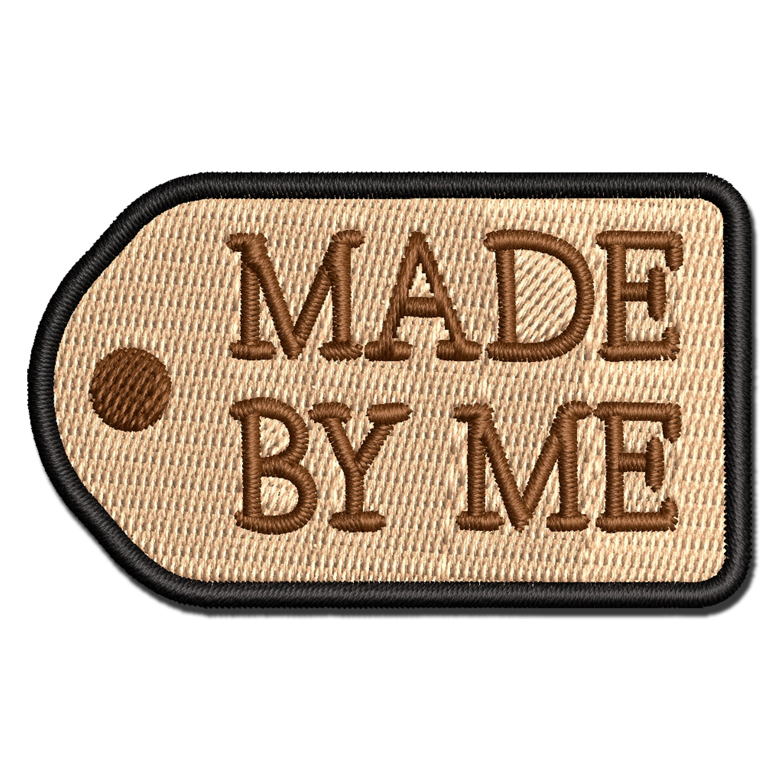 Made By Me Handmade Fun Text Applique Multi-Color Embroidered Hook & Loop Patch - 3.5 Inch Large