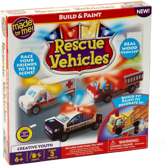 Made By Me Rescue Vehicles Craft Kit, 1 Each