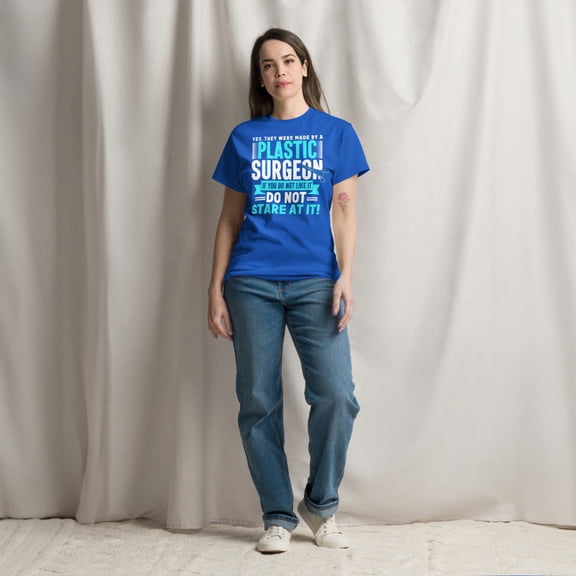 Made By Plastic Surgeon Surgery Surgical Technologist Graphic classic tee (Royal, L)