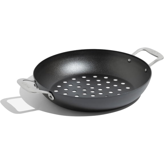 Made In Cookware - 12" Seasoned Carbon Steel Grill Basket - (Like Cast Iron, but Better) - Professional Cookware - Crafted in Sweden - Naturally Non-Stick