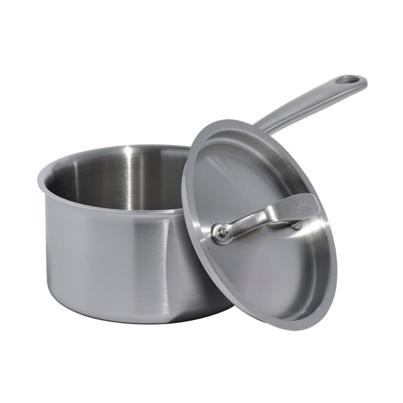 Made In Cookware - 2 Quart Stainless Steel Saucepan with Lid - 5 Ply Stainless Clad Sauce Pan - Professional Cookware - Crafted in Italy - Induction Compatible