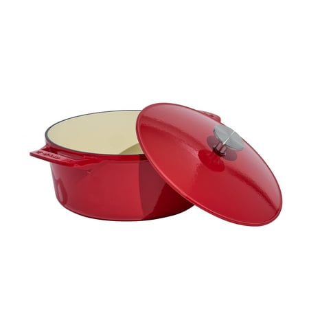 Made In Cookware - Dutch Oven 5.5 Quart - Red - Enameled Cast Iron - Exceptional Heat Retention & Durability - Professional Cookware - Crafted in France - Induction Compatible