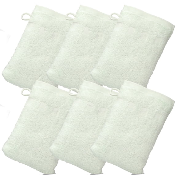 Made Easy Kit Bath Mitts - Package of 6 - (6" x 9") European Style Washcloth with Loop