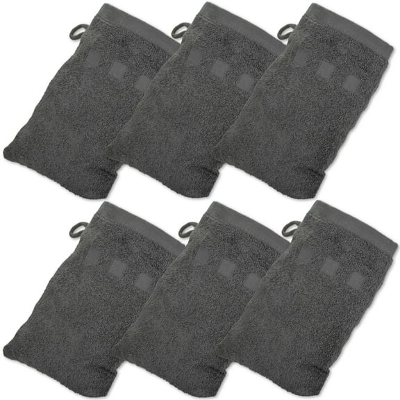 Made Easy Kit Bath Mitts - Package of 6 - (6" x 9") European Style Washcloth with Loop