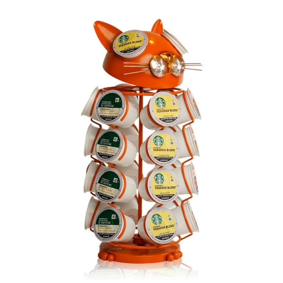 Made Easy Kit Carousel Coffee Pod Holder, Compatible with Keurig K-Pods K-Cups, Countertop Rack Storage Organizer, Metal Home and Kitchen Decor, Capsule Café Station Bar