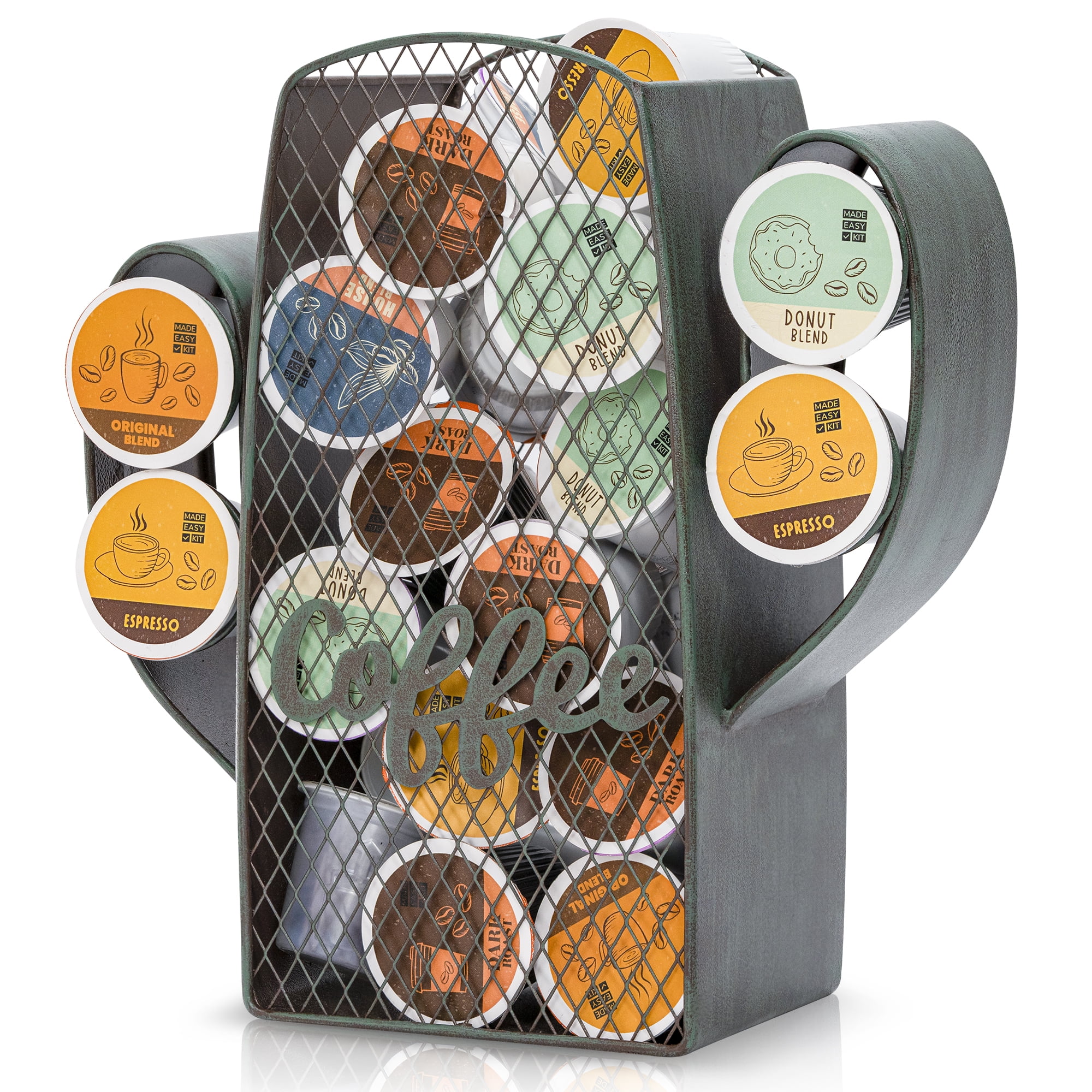 Made Easy Kit Front Facing Countertop Coffee Pods Holder Compatible with K- Cups, Coffee Bar Décor for Home Café 