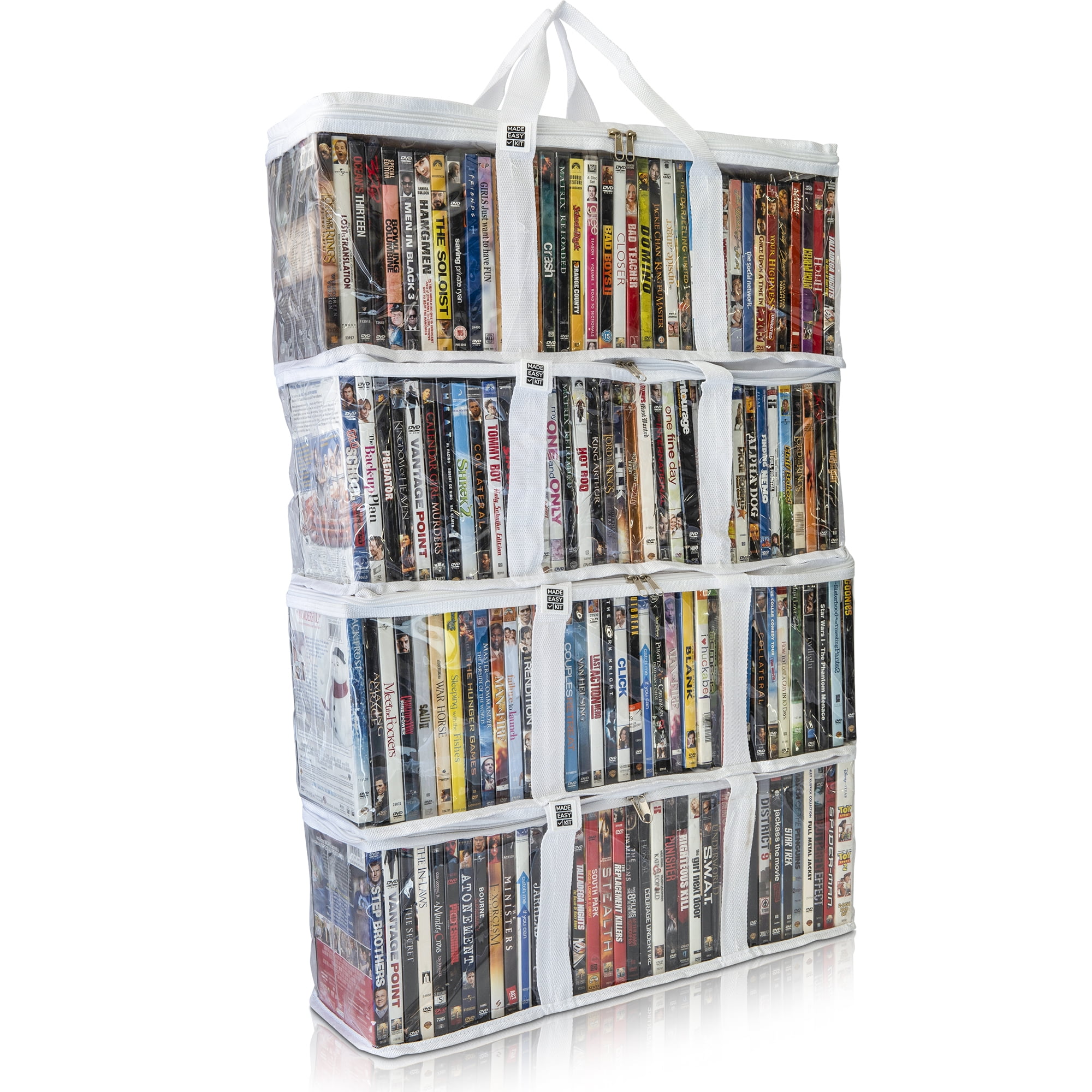 Made Easy Kit DVD Storage Bag Case Clear PVC Organizer, Triple