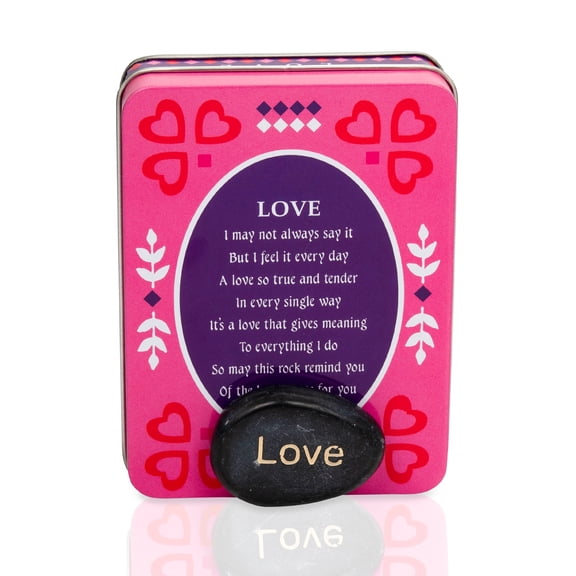 Made Easy Kit Decorative Metal Gift Box with Inspirational Stone of Sentiment and Unique Poem to Match Theme
