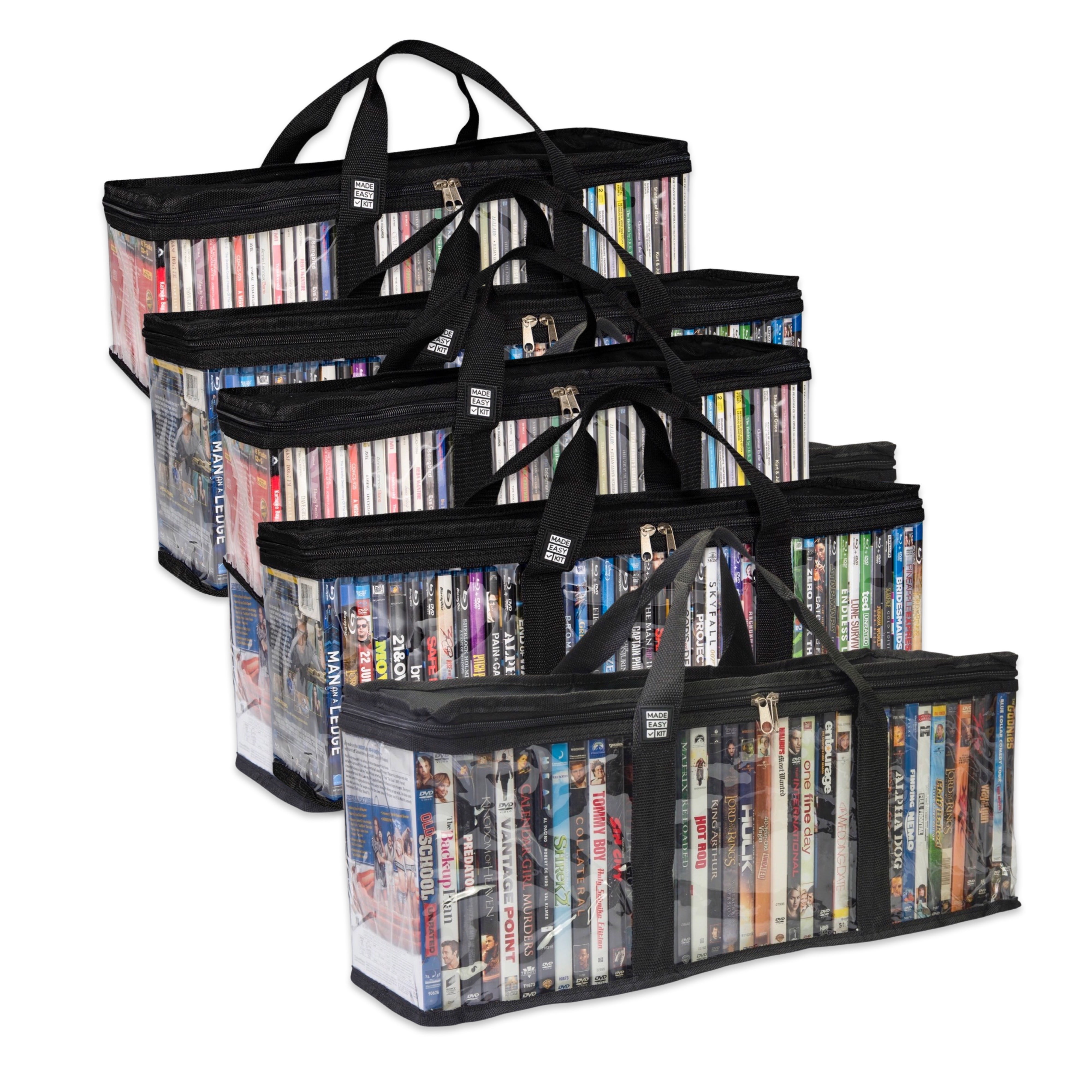 SANABAGUN. CD DVD セット Made Easy Kit Media Storage Bag - DVD & VHS, Blu-Ray, CD 12-Pack