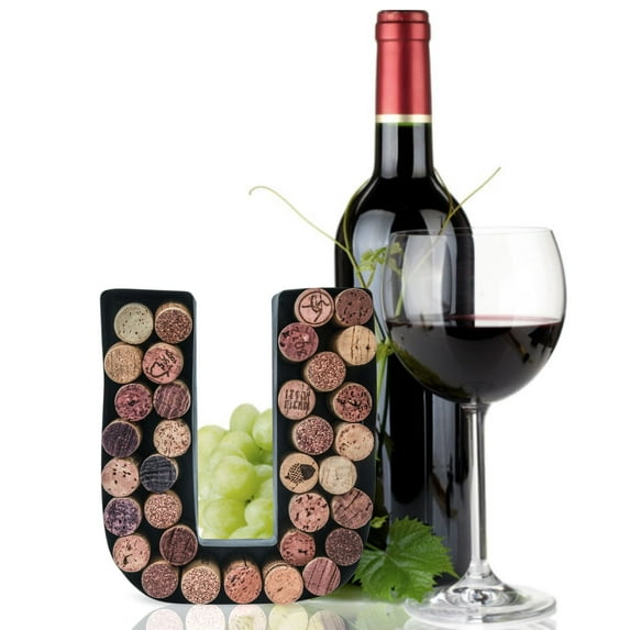 Made Easy Kit Metal Letter Wine Cork Keepsake Saver & Holder Monogram w/Free Wall Mount Kit A-Z