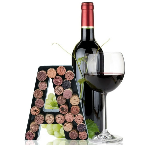 Made Easy Kit Metal Letter Wine Cork Keepsake Saver & Holder Monogram w/Free Wall Mount Kit A-Z